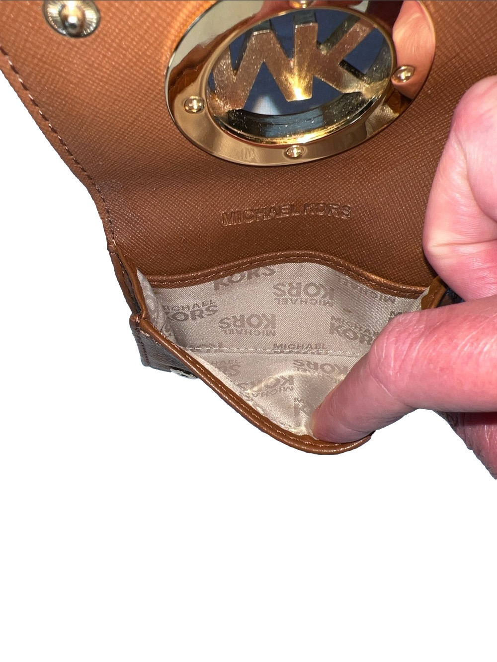 Michael Kors Fulton Brown Leather Cardholder Case - Picture 9 of 10